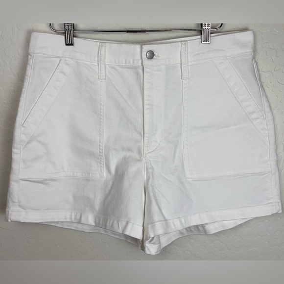 NEW J. Crew Denim Shorts High Waist Big Pockets Casual Preppy Sz 32 White 0934